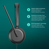 EPOS Impact 860T ANC Auriculares con Cable de Doble Auricular con Cancelación Activa de Ruido, Certificado Teams, USB-C y USB-A, Super Wideband Audio, para Oficina, Zoom, Trabajo Remoto e Híbrido