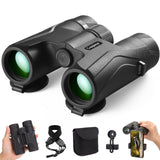 C-eagleeye Prismáticos HD para adultos y niños (12 x 32), IPx7, profesionales, resistentes al agua y a la niebla, ligeros, compactos y pequeños, para caza, senderismo, observación de aves, conciertos,