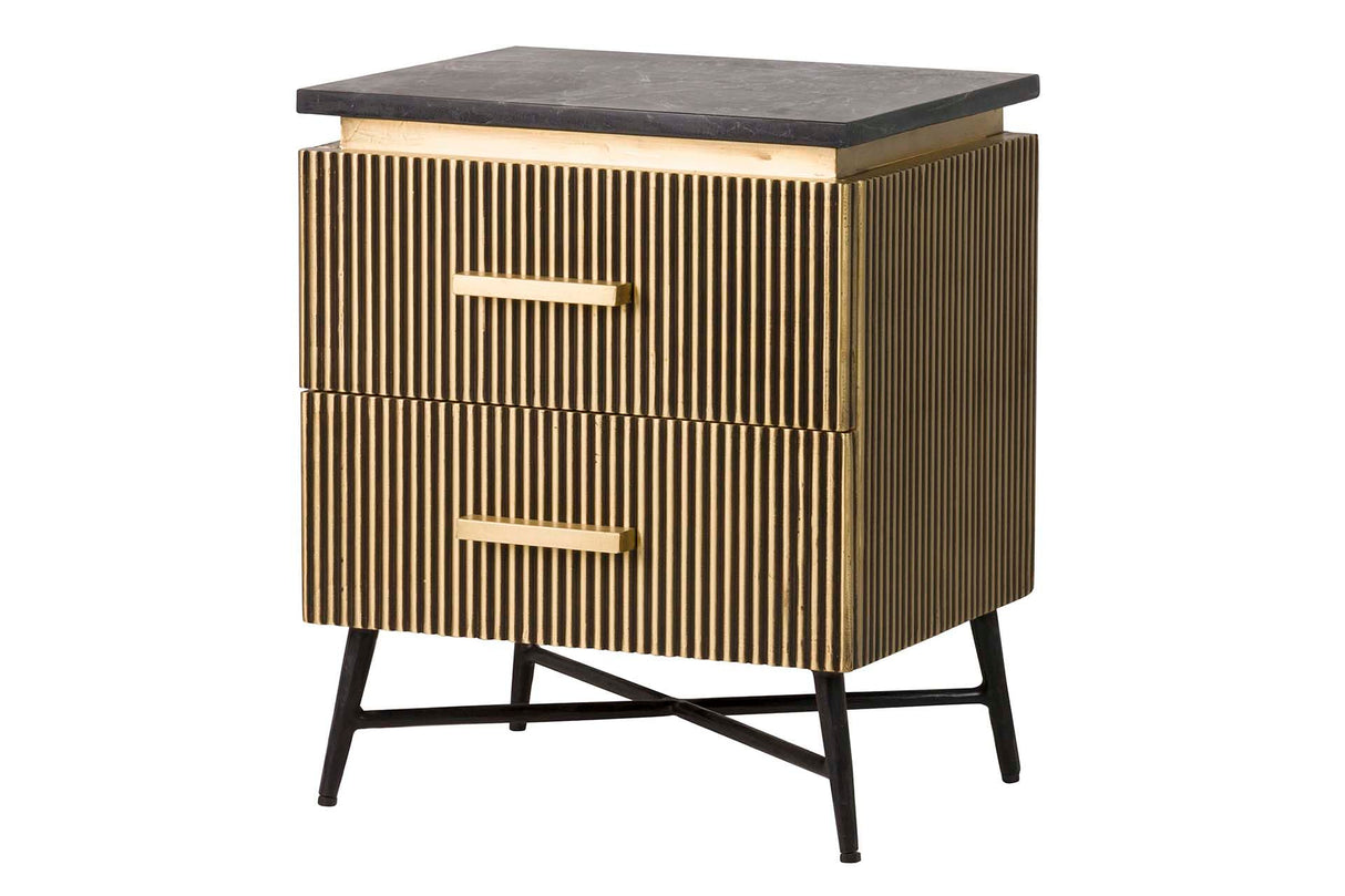 MESITA MADERA MANGO METAL MARRON VELORA 40x40x50CM
