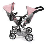 Bayer Chic 2000 - Cochecito para muñecas Linus Duo para niños de 4 a 8 años, Gris Melange, Rosa, 690-15