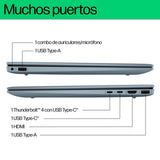 HP Pavilon Plus 14-ew1020ns - Ordenador portátil de 14" OLED 2.8K (Intel EVO Core Ultra 7, 32GB RAM, 1TB SSD, Intel ARC Graphics, Windows 11) Azul - Teclado QWERTY Español