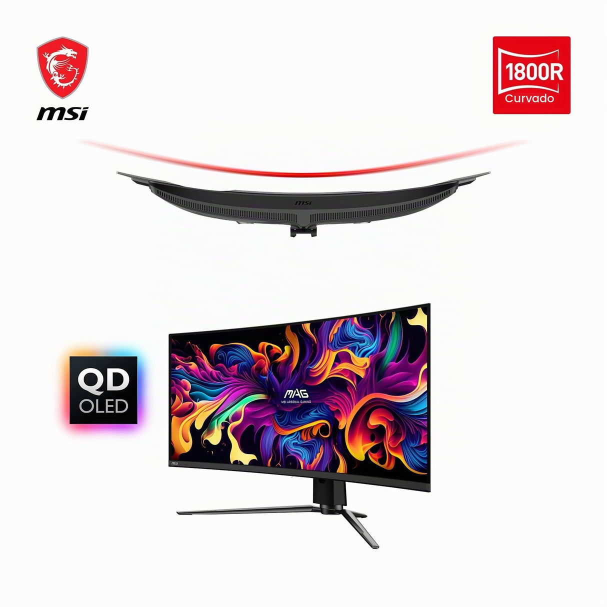 Msi Mag 341cqpde QD-Oled, GaminG-Monitor - 86.8 Cm (34.2" ), Schwarz, Uwqhd, QD-Oled, Curved, AdaptivE-Sync, Hdr, 175hz Panel - 1. Generation [energi