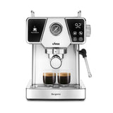 Ufesa Bergamo Cafetera Expresso y Capuccino con Manómetro, 20 Bares, 1350W, Panel Táctil, Vaporizador Orientable, Sistema Thermoblock, Depósito 1.8L, 1 o 2 Cafés, Inox