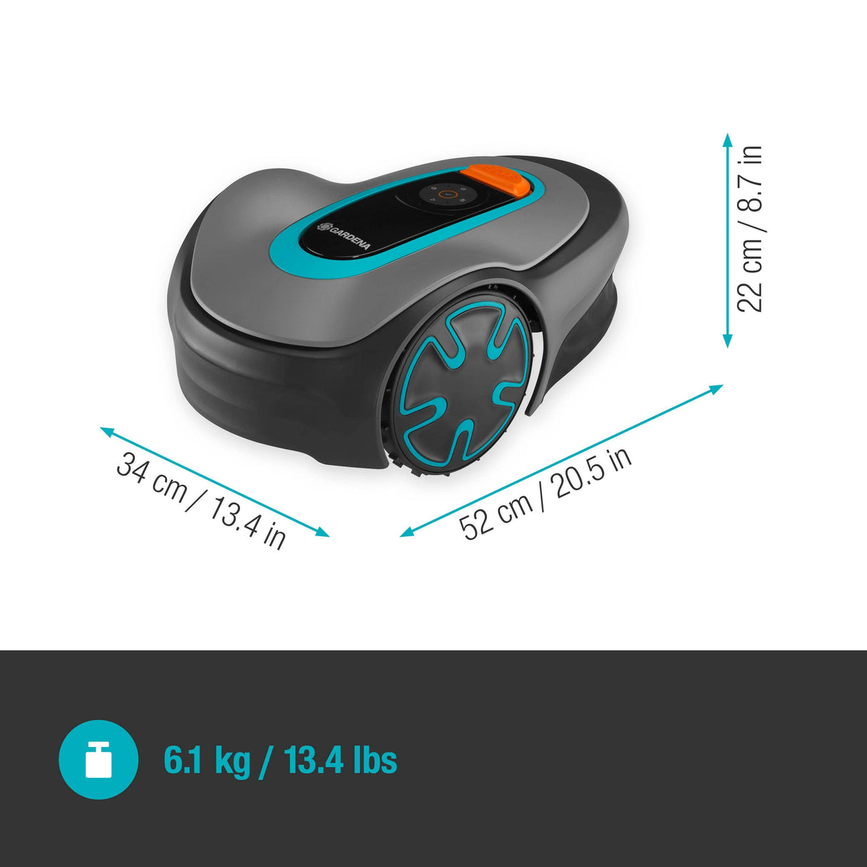 Gardena Robot cortacésped SILENO minimo 250 m²: cortacésped Inteligente con conectividad óptima, programable con la aplicación Bluetooth® de Gardena, versión IT/ES (15201-34)