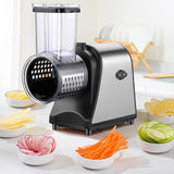 Cortadora Eléctrica de Verduras 250W, Rallador 5 en 1 con Amplia Boca de Llenado, Mandolina Multifuncional para Frutas, Verduras y Queso