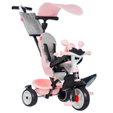 Smoby Triciclo Baby Driver Confort Rosa 3 en 1 Progresivo para Niños a Partir de 10 Meses, con Parasol Anti-UV, Volante con Claxon y Ruedas Silenciosas (7600741504)