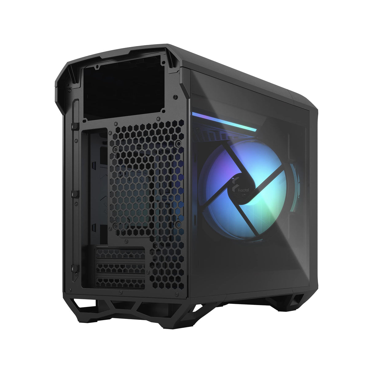 Fractal Design Torrent Nano RGB Black - Light Tint Tempered Glass Side Panels - Open Grille for Maximum Air Intake - 180mm RGB PWM Fan Included - Type C - mATX Airflow Mini Tower PC Gaming Case