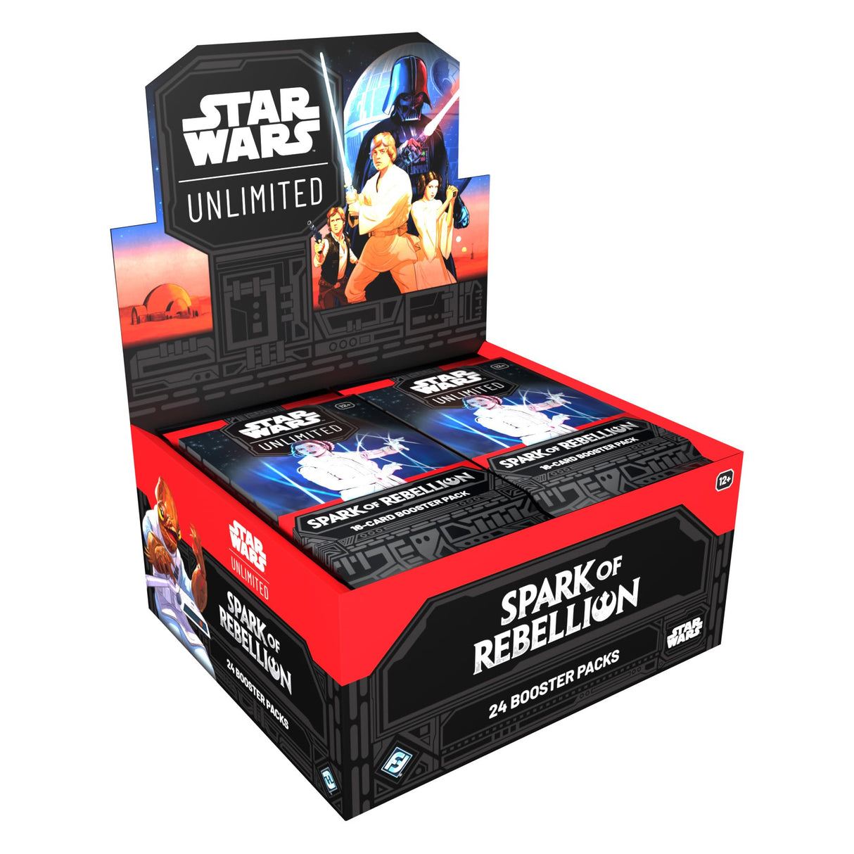 Star Wars, Unlimited TCG Spark of Rebellion Booster Display (24 sobres de ampliación), Juego de cartas coleccionables, versión inglesa