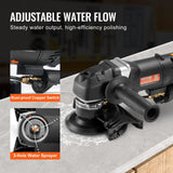 VEVOR Pulidora Húmeda de 800 W con 6 Velocidades Variables y 7 Kits de Pulido, para Mármol, Granito, Piedra, Roca, Baldosas, Equipada con un Interruptor GFCI(700-3000 RPM), 415 x 170 x 220 mm