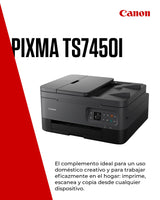 Canon Pixma TS7450i Impresora Multifunción 3 en 1, Sistema de Inyección de Tinta, Impresión, Escaneo y Copia, WiFi, Pixma Print Plan, Impresión a Doble Cara, ADF de 35 Hojas, Bandeja Posterior,Negro