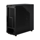 Fractal Design North Charcoal Black Tempered Glass Dark - Frente de Madera de Nogal - Panel Lateral de Vidrio - Incluye Dos Ventiladores Aspect PWM de 140 mm - Puerto USB Tipo C