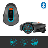 Gardena Robot cortacésped SILENO minimo 250 m²: cortacésped Inteligente con conectividad óptima, programable con la aplicación Bluetooth® de Gardena, versión IT/ES (15201-34)