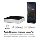Eve Play – Interfaz de Streaming de Audio para AirPlay, Streaming de Calidad para Sistema Hi-Fi, Compensación de latencia, Tres Salidas de Audio, Apple Home, Ethernet, Wi-Fi