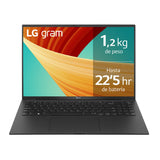 LG gram 16Z90R-E.AD78B Ordenador Portátil 16 Pulgadas, Intel Core i7, 32GB RAM, 1TB SSD, NVIDIA RTX3050 4GB, Panel IPS antirreflejo, WQXGA, 1.29 kg, 22.5 Horas, Windows 11 Home, Negro, Teclado QWERTY