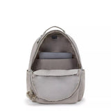 Kipling Seoul - Mochila para laptop de 15 pulgadas para mujer, duradera, espaciosa con correas acolchadas para el hombro, mochila escolar (paquete de 1), Gris Gris, L, Seoul - Mochila para portátil de
