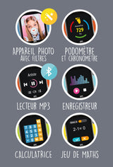 BUKI France PRO01 - Reloj inteligente para niños con tarjeta SIM incluida, llamadas, GPS, vídeo, WiFi, Bluetooth, botón SOS, aplicación parental, ideal para primer teléfono, BUKI Watch Pro a partir de