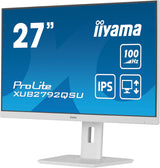 iiyama XUB2792QSU-W6 27" Blanco Panel IPS, 2560x1440100Hz, 0,4ms (MPRT), FreeSync, 15cm Regulable en Altura, Pivotante, 250cd/m², HDMI, DisplayPort, Altavoces, USB 4x3.2