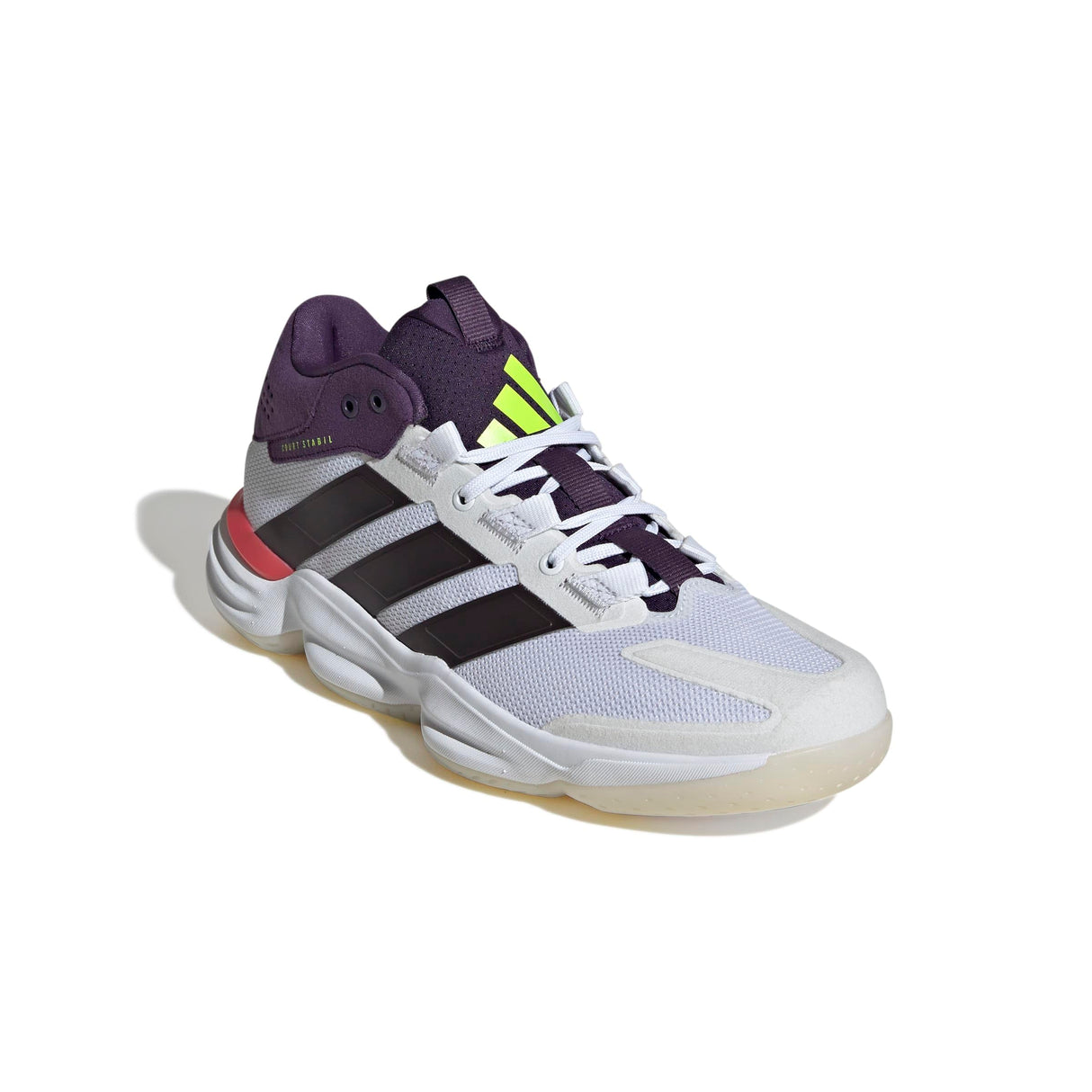 adidas Courtstabil Indoor Performance Shoes, Calzado Deportivo Hombre, Cloud White/Aurora Met. / Aurora Plum, 45 1/3 EU