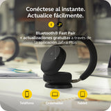 Jabra Evolve3 85 Auriculares Over-Ear Bluetooth Inalámbricos con Micrófono y Base Carga para Trabajo, USB-C, IA Llamadas, ANC Adaptativa, 25h Batería, MS Teams Certificado, Negro