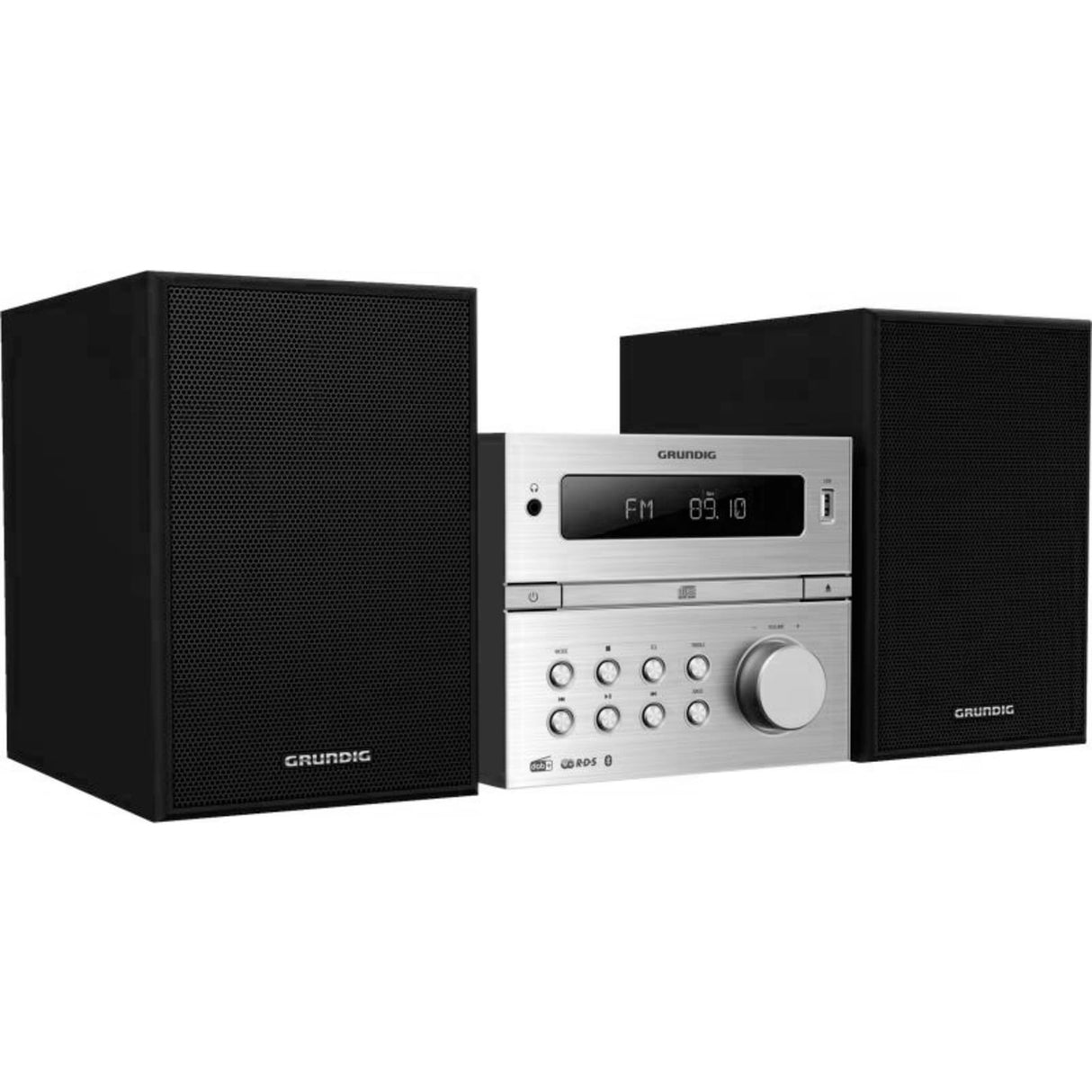 GRUNDIG CMS 4200 BT Dab+ Micro HiFi System, Plata-Negro, GHF1070