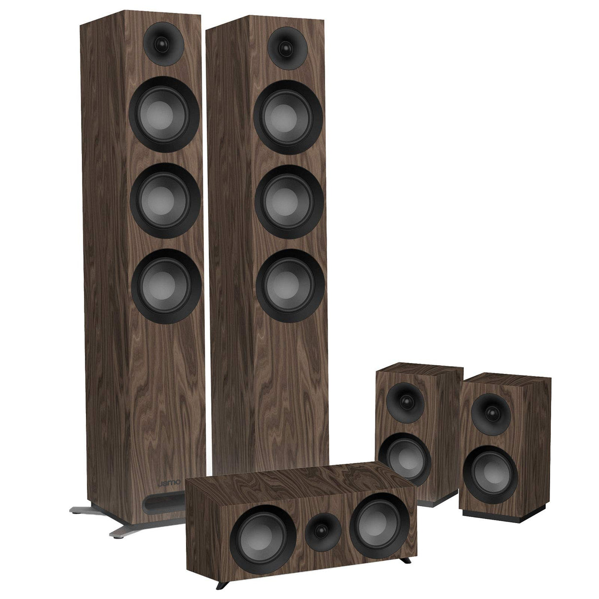 Jamo S 809 HCS N 5.0canales Negro, Nuez Conjunto de Altavoces - Set de Altavoces (5.0 Canales, Cine en casa, Negro, Nuez, Corriente alterna)