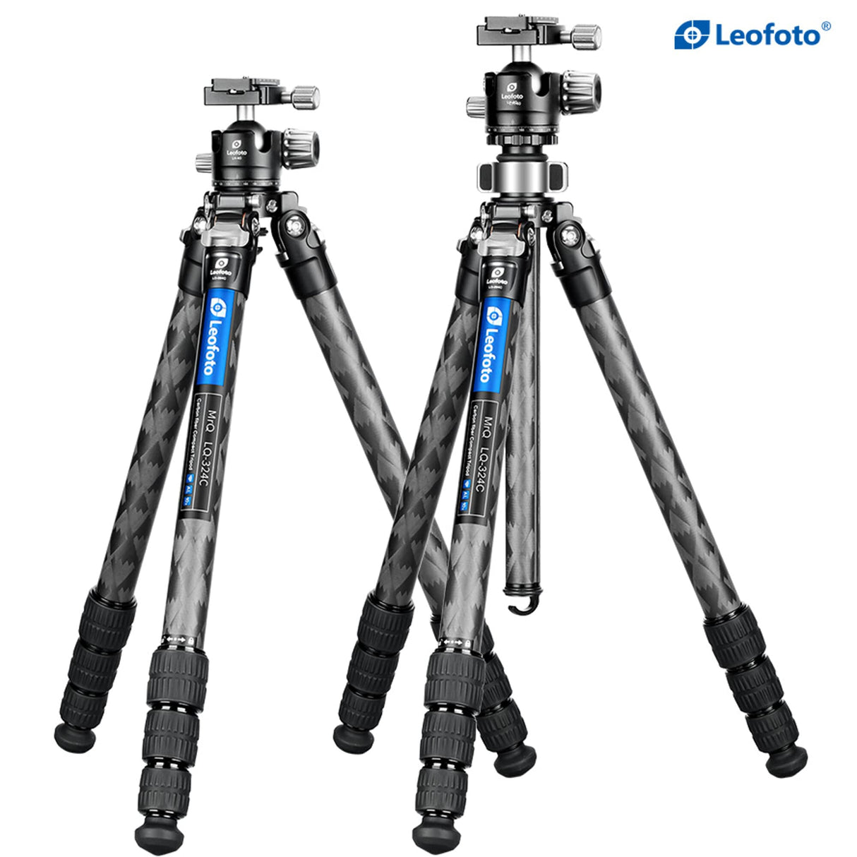 Leofoto - Mr Q-Serie - Trípode de Carbono para cámaras - Capacidad de Carga de 15 kg - Pies Extensibles - Altura mínima de 19 cm a una Altura máxima de 193 cm - LQ-365+LH-47