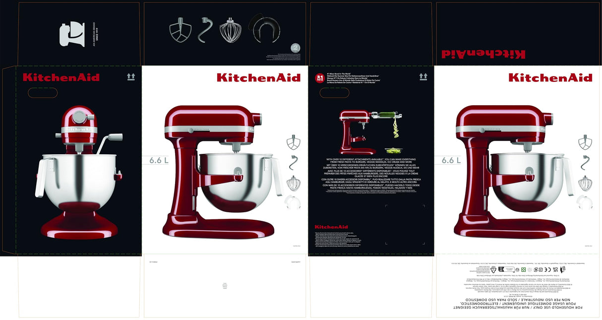 KitchenAid HEAVY DUTY BATIDORA AMASADORA CON BOL ELEVABLE DE 6,6L - ROJO IMPERIAL 5KSM70JPXEER