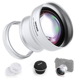 Neewer Teleconvertidor de Lente Adicional de 49 mm 1.5X, Compatible con cámaras Fujifilm X100 X100S X100F X100T X100V X100VI, Vidrio óptico HD, Multicapa, Plateado, LS-61