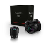 Panasonic DC-S5KS85KIT LUMIX Cámara Evil de 24 MP, Estabilizador óptico de 5 Ejes, Visor OLED, Raw, Wi-Fi, 4K + Objetivo Lumix 20-60 mm + 0bjetivo Lumix S-S85 85 mm- F1.8, Color Negro