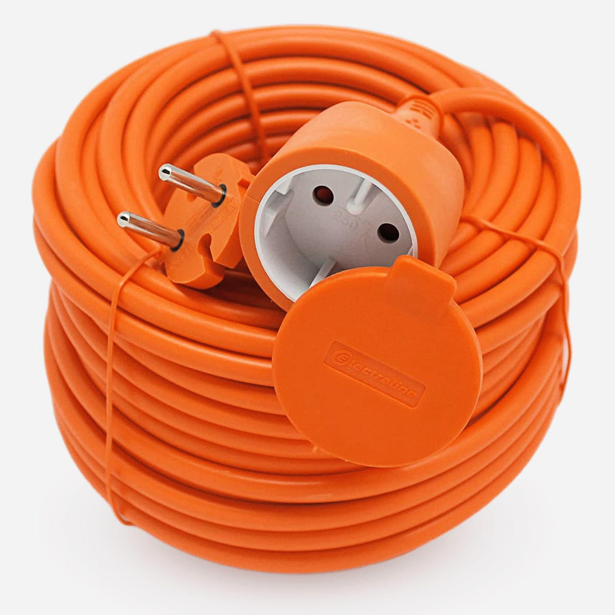 Electraline 20857039F - Cable alargador eléctrico para jardín (50 m) color naranja