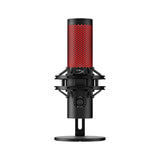 HyperX Quadcast 2 - Micrófono USB para gaming, streaming, podcast, cuatro patrones polares, controles, LED, antivibración, para PC, PS4, PS5 y Mac, Negro y Rojo