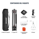 NEEWER 77" Trípode Monopie Cámara con Soporte Móvil Trípode Portátil Viaje con Control Remoto 360° Cabezal Esférico 2 Ejes Columna Central Placa Arca QR y Bolsa Trípode DSLR de Aluminio Máx 34lb, TP77