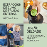 Panasonic Slow Juicer MJ-L700KXE, Exprimidora de Frutas Eléctrica, Jugo de Frutas y Verduras Enteras, Apertura de 75 mm, Diseño Elegante y Delgado, Conveniente, Negro