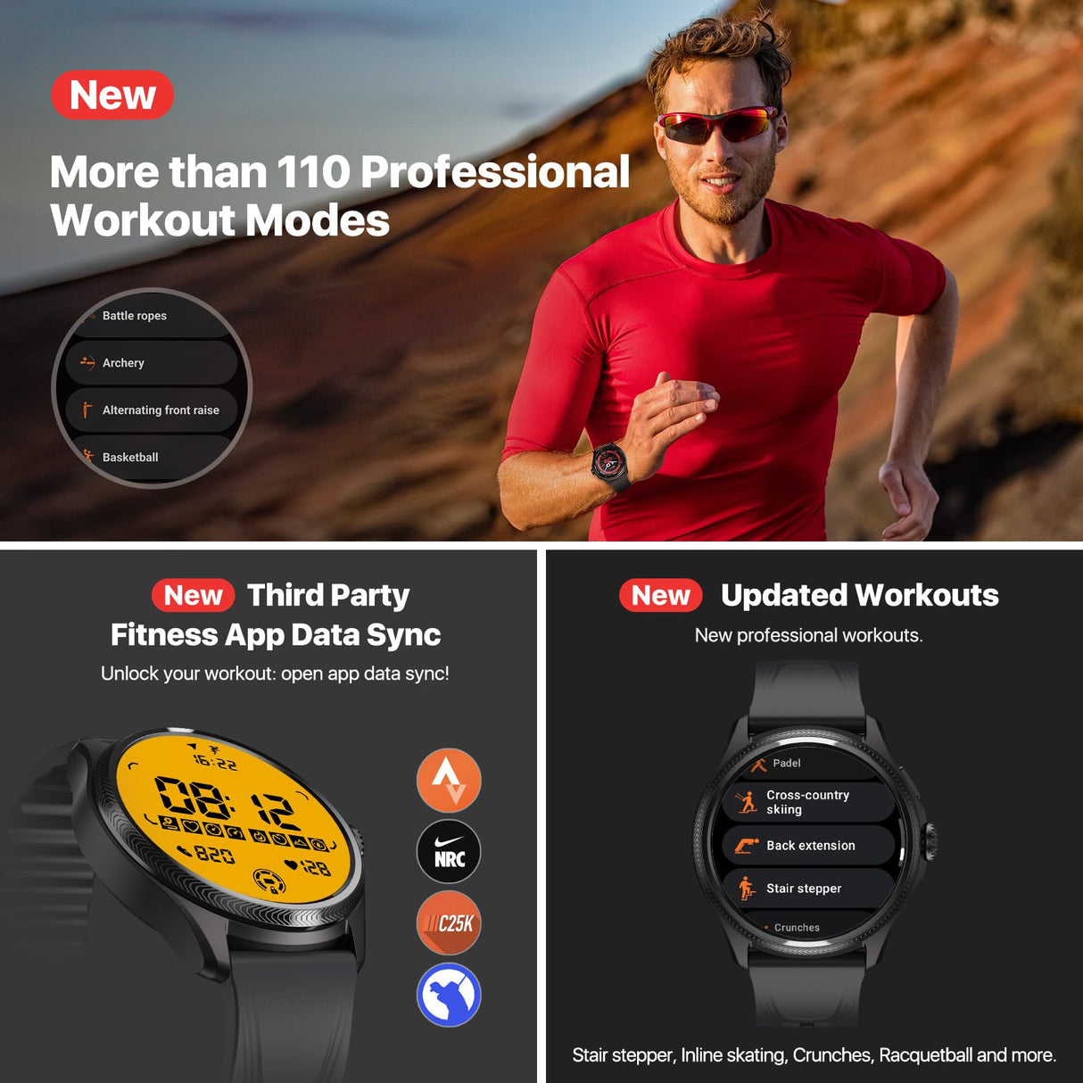 Ticwatch Pro 5 Enduro Black Smartwatch para Hombres 1.43 "Android Wear OS Reloj Inteligente 90 Horas de batería 110+ Modos de Entrenamiento 7/24 Ritmo cardíaco No es Compatible con iPhone/iOS