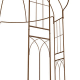 Relaxdays Arco Jardín Metal, 269x211x211 cm, Soporte Enredaderas y Rosas, Plantas Trepadoras, Tutor con Ganchos, Bronce, Acero