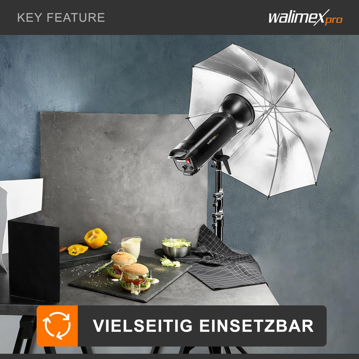 Walimex pro Niova 200 Plus - Lámpara de vídeo LED Regulable con Reflector Bowens y difusor Suave, luz de Estudio con tecnología LED COB I 5600 K, CRI=93 I, Intensidad Regulable de 10 a 100%