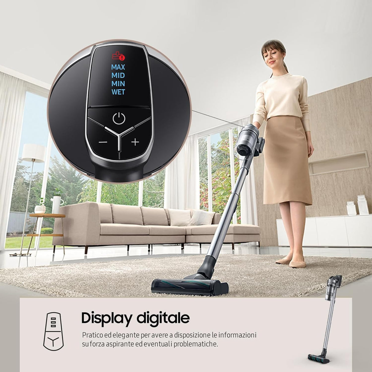 SAMSUNG Jet 75E Complete Escoba Eléctrica, Plateado