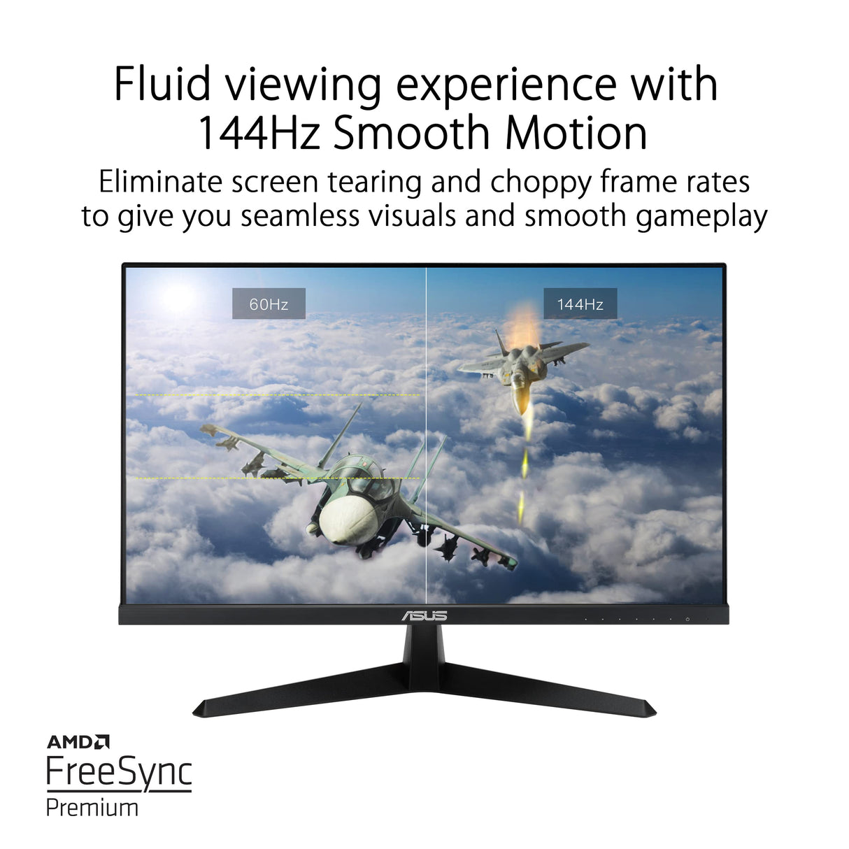 ASUS Monitor de juegos VY279HGE Eye Care 27" FHD (IPS, 144Hz, SmoothMotion, 1ms (MPRT), FreeSync Premium, tecnología Eye Care Plus, filtro de luz azul, sin parpadeo, tratamiento antibacteriano)