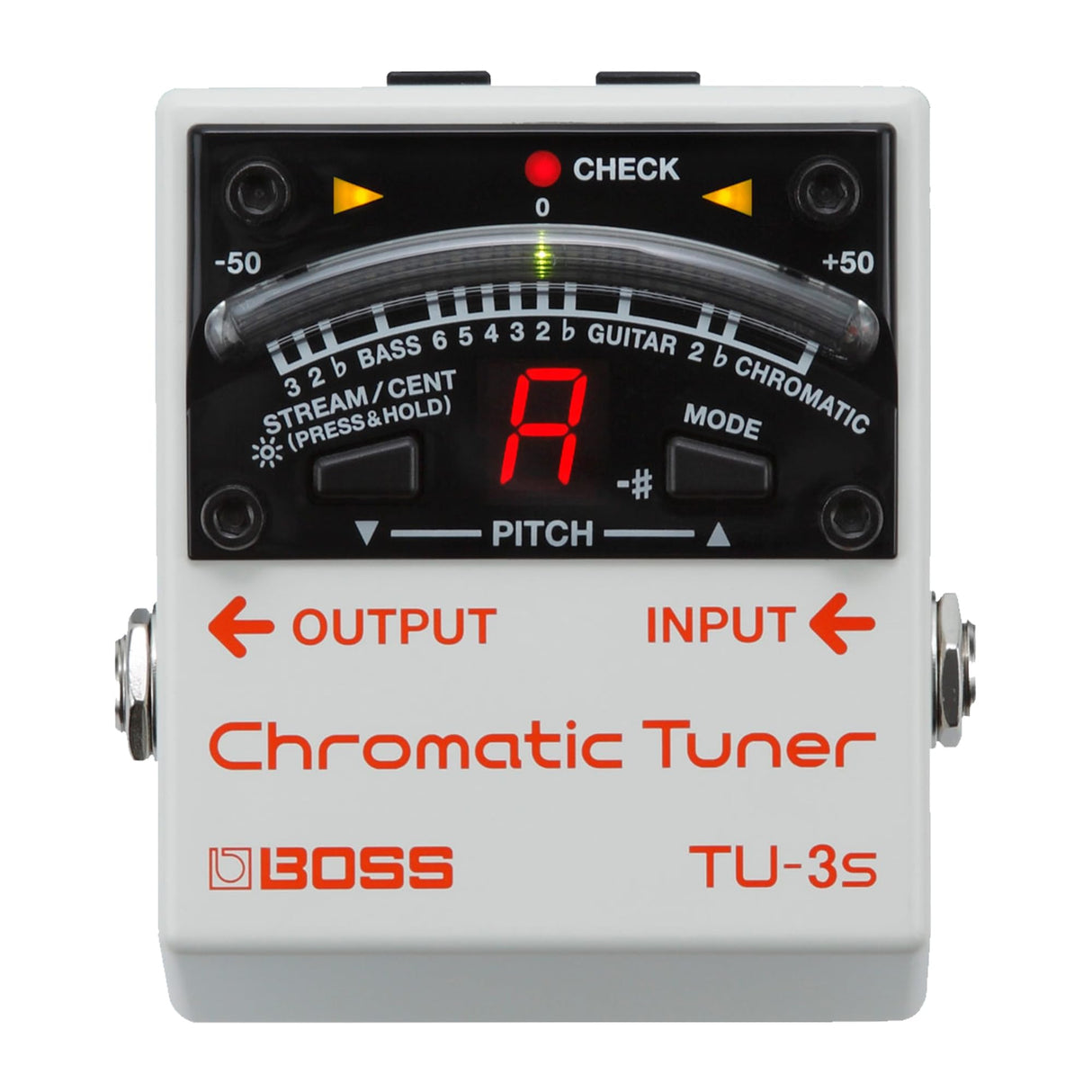 Afinador cromático compacto para pedalera BOSS TU-3S | Excelentes prestaciones en formato diminuto | Afinación de precisión para guitarra y bajo | Indicador LED de 21 segmentos
