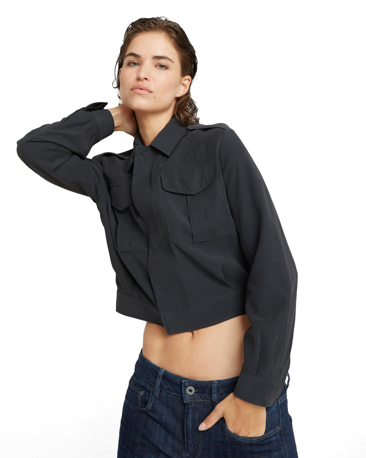 G-STAR Para Mujer Chaqueta Officer Short, Azul (petrol D24583-D522-860), XS