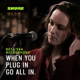 Shure Beta 58A Micrófono Vocal dinámico supercardioide de un Solo Elemento para Escenario y Estudio, Incluye Adaptador de Soporte Ajustable A25D, Adaptador de Rosca de 5/8 a 3/8