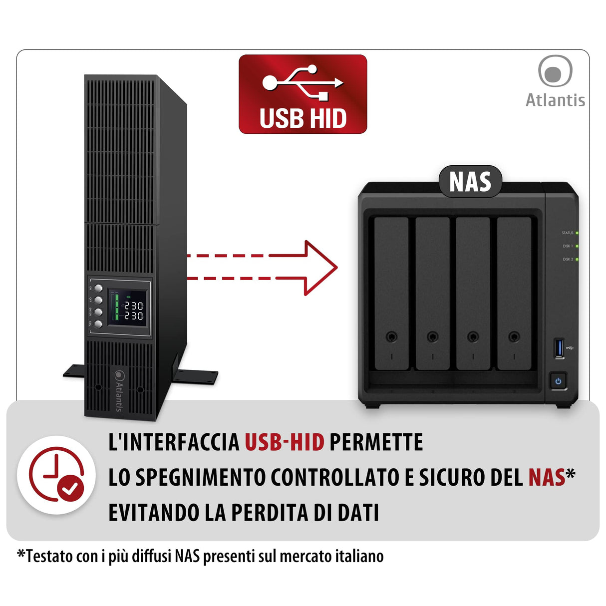 Atlantis A03-OP2002-RC UPS Online - Sistema de alimentación ininterrumpida con Doble conversión Onda sinusoidal Pura 2000 VA 1350 W, Servidor Convertible, Pantalla LCD, USB, Serie RS-232, 8 Salidas