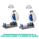 Evolution 355mm A355TCT-80CS Hoja de sierra para cortar aluminio - Hoja de sierra de metal con punta de carburo de 80 dientes que casi no genera calor, rebabas ni chispas