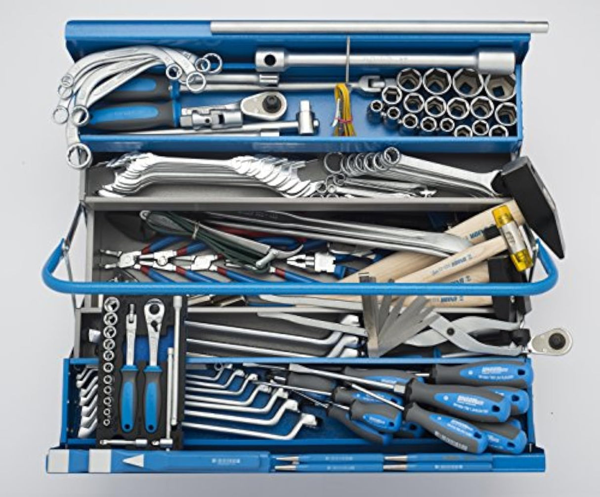 UNIOR 601994 - ja metálica con 5 compartimientos 560x210x225 mm 912/5 y 136 herramientas serie 932-C