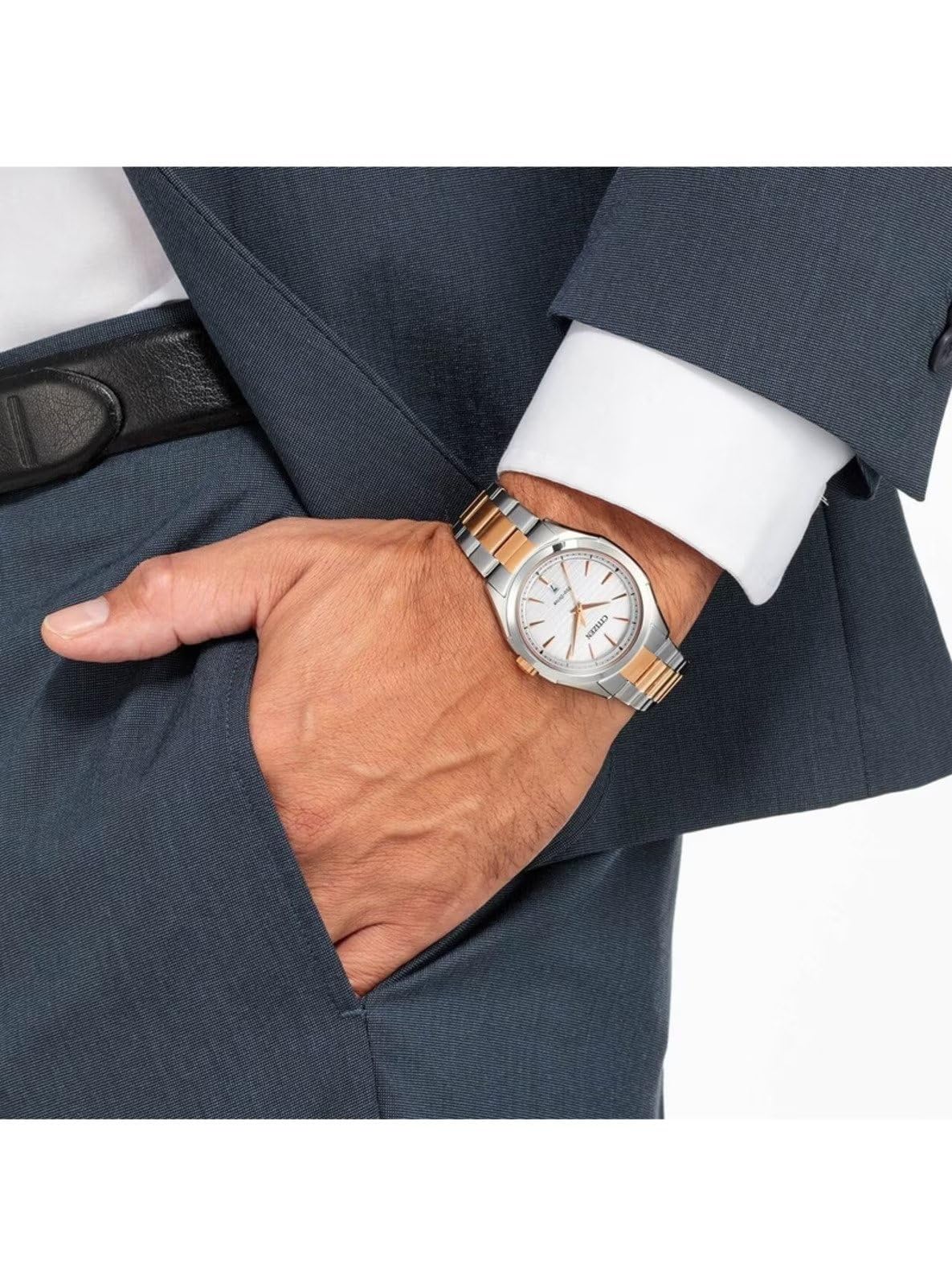Citizen Reloj Analógico para Hombres de Cuarzo japonés con Correa en Acero Inoxidable AW1756-89A
