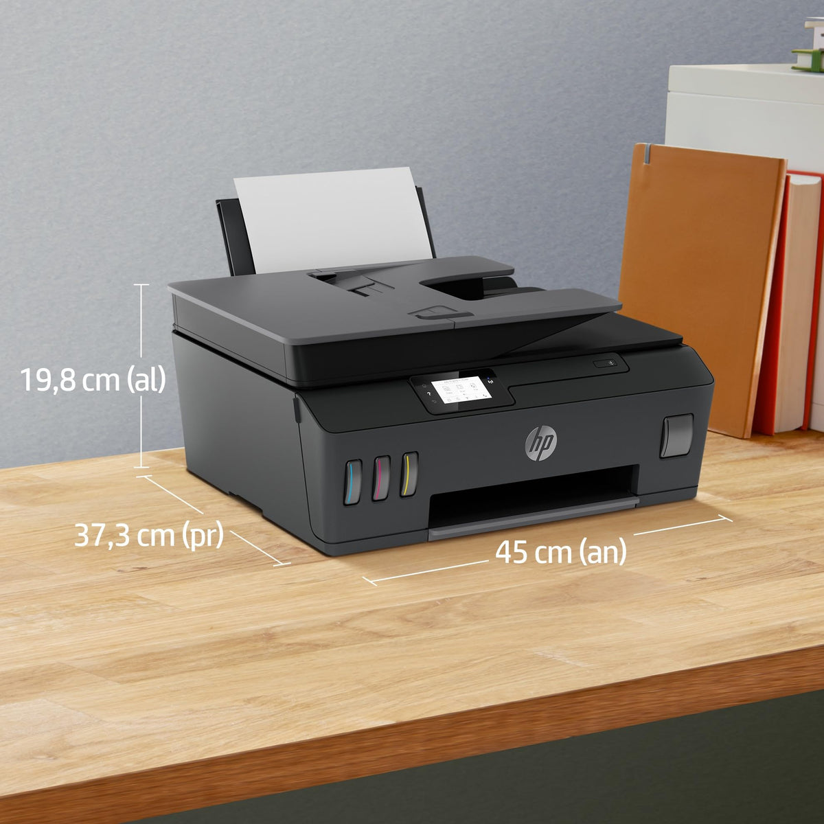 HP Smart Tank Plus 570 5HX14A- Impresora A4 Multifunción con Deposito de Tinta Recargable, Impresión a Color, Escaner, Copiadora, Wi-Fi, HP Smart App, Negro