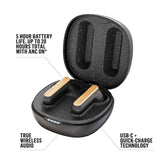 Marley Redemption ANC - Cancelación activa de ruido, auriculares inalámbricos Bluetooth, 28 h de reproducción, carga rápida USB-C, bambú respetuoso con el medio ambiente, negro