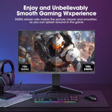 KOORUI Gaming Monitor 27 Pulgadas - Pantalla WQHD PC, 240Hz, 1ms, Adaptive Sync, Compatibilidad Gsync, (2560x1440, HDMI, DisplayPort, HDR 400) Negro/Rojo