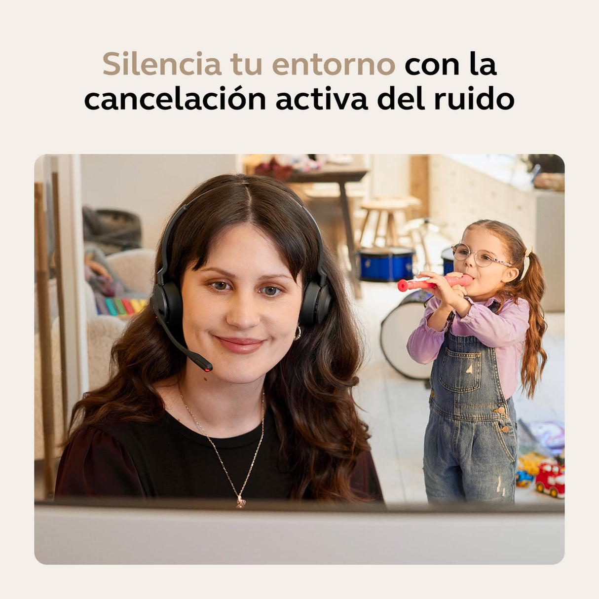 Jabra Evolve2 55 Auriculares Estéreo Inalámbricos con Tecnología Jabra Air Comfort, Micrófonos con Cancelación de Ruido y ANC, Certificado para MS Teams, Negro