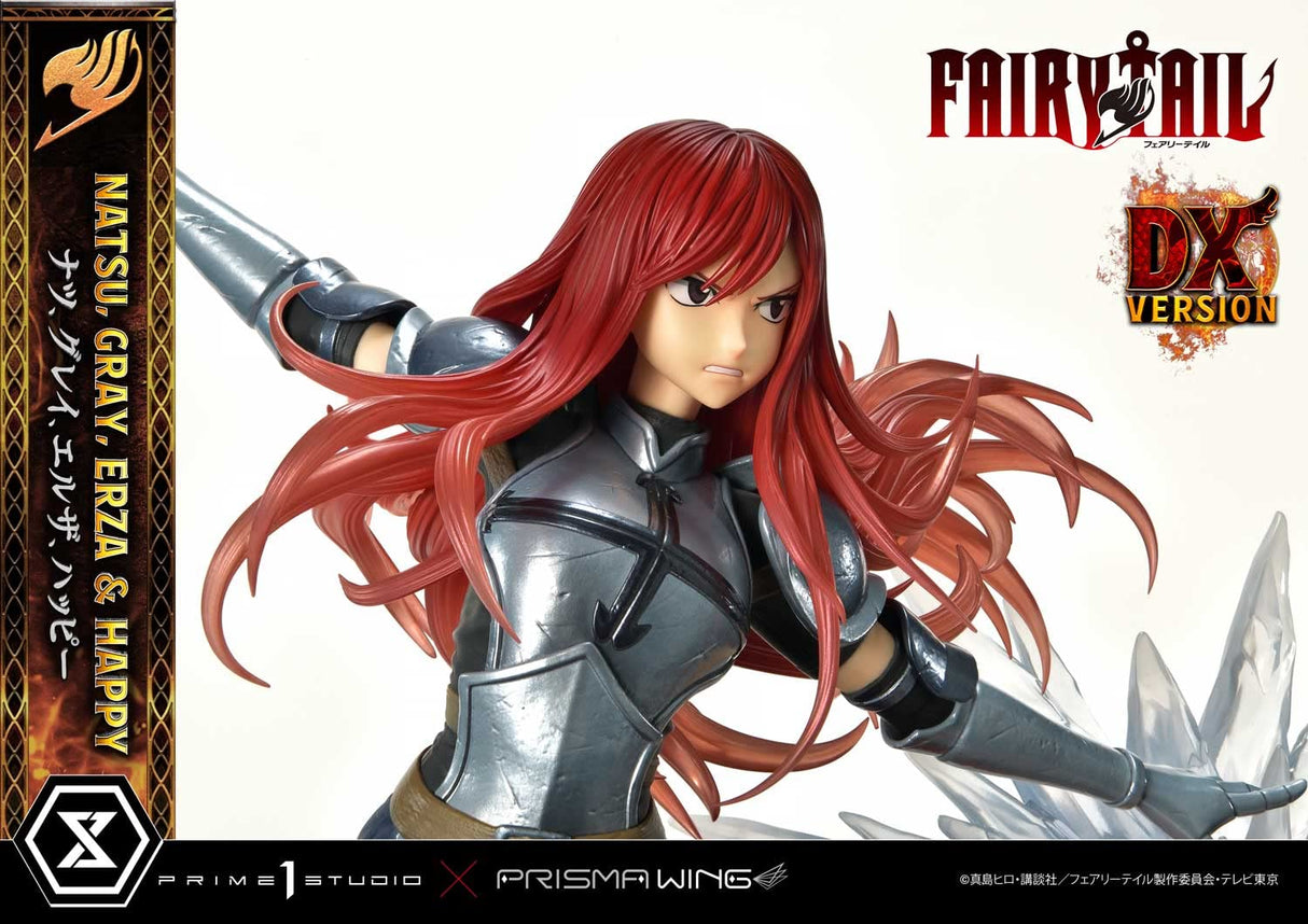 Prime 1 Studio Fairy Tail - Figura Decorativa de Natsu, Gris, Erza, Happy - Figura de Estatua de Lujo, versión 1/7, 57 cm